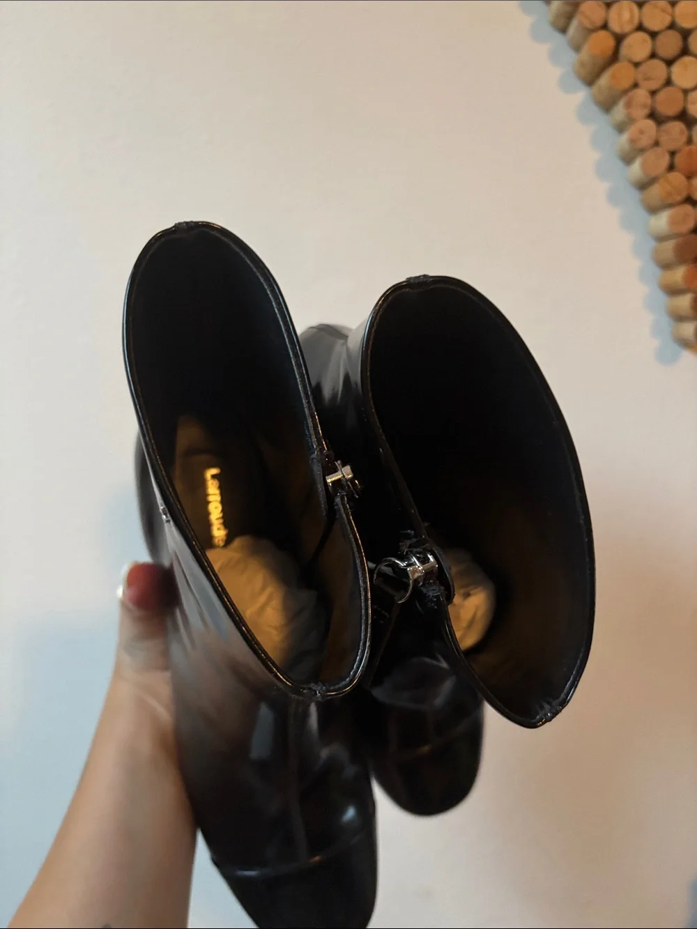 NWOT Larroudé Mini Edie Boot In Black Box Leather size 11